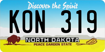 ND license plate KON319