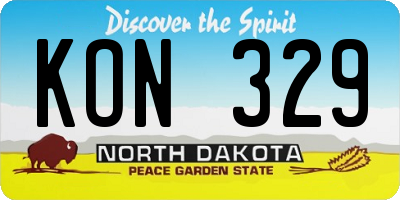 ND license plate KON329