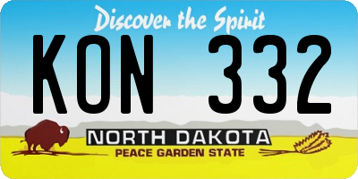 ND license plate KON332