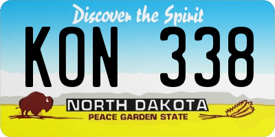 ND license plate KON338