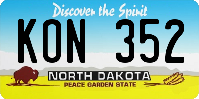 ND license plate KON352