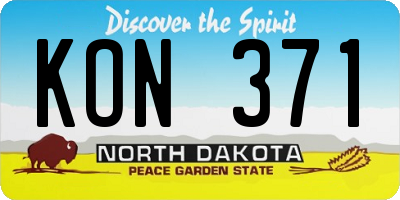ND license plate KON371