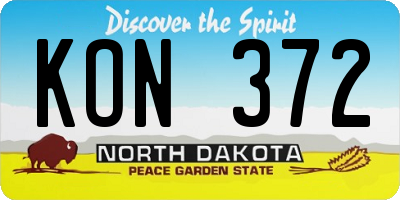 ND license plate KON372