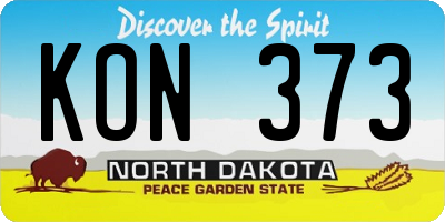 ND license plate KON373