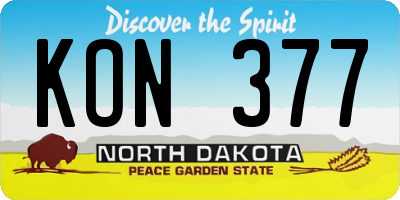 ND license plate KON377