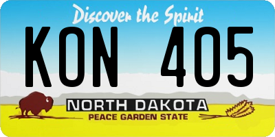 ND license plate KON405