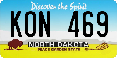 ND license plate KON469