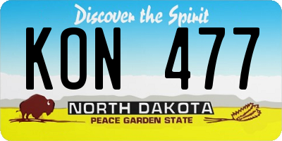 ND license plate KON477