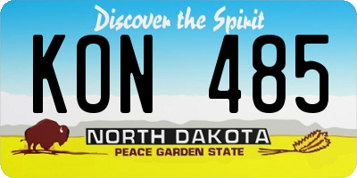 ND license plate KON485