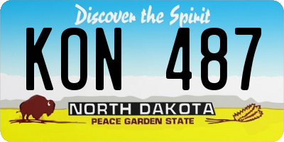 ND license plate KON487