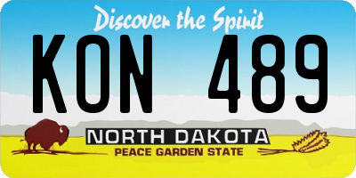 ND license plate KON489