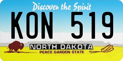 ND license plate KON519