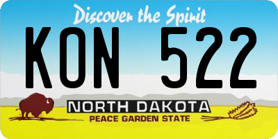 ND license plate KON522