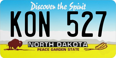 ND license plate KON527