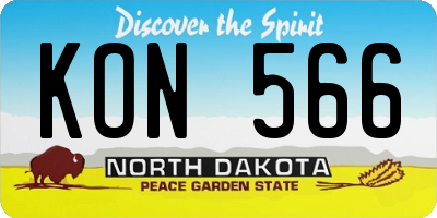 ND license plate KON566