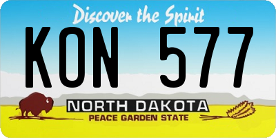 ND license plate KON577