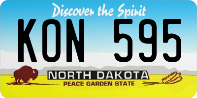 ND license plate KON595