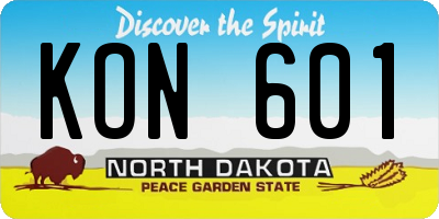 ND license plate KON601