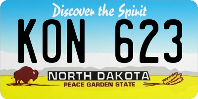 ND license plate KON623