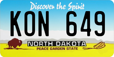 ND license plate KON649