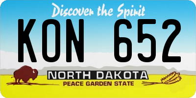 ND license plate KON652