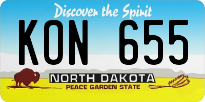 ND license plate KON655