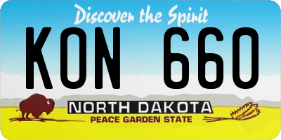ND license plate KON660