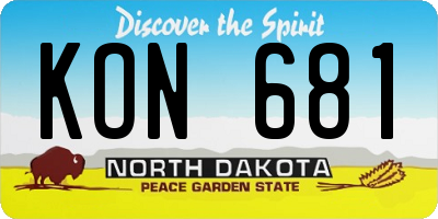 ND license plate KON681