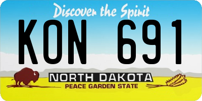 ND license plate KON691