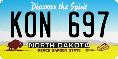 ND license plate KON697