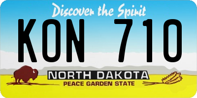 ND license plate KON710