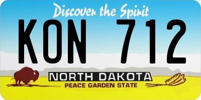 ND license plate KON712