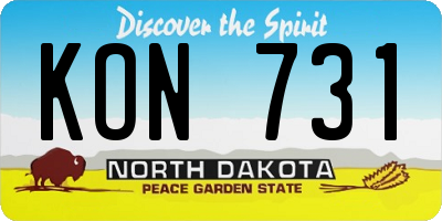 ND license plate KON731