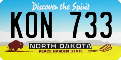 ND license plate KON733