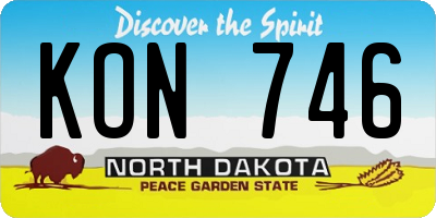 ND license plate KON746