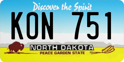 ND license plate KON751