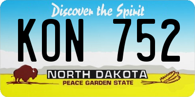 ND license plate KON752