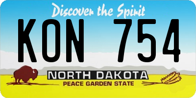 ND license plate KON754