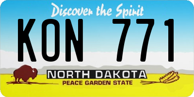 ND license plate KON771