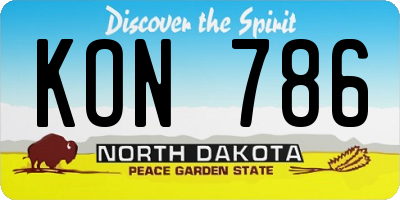 ND license plate KON786