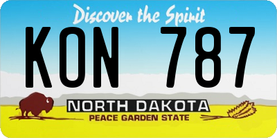 ND license plate KON787