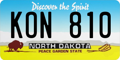 ND license plate KON810