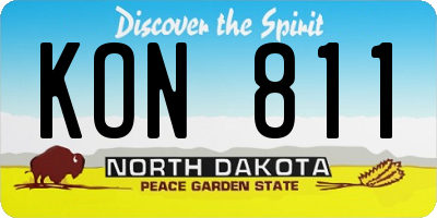 ND license plate KON811