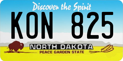 ND license plate KON825