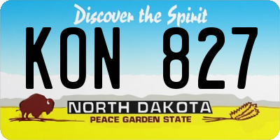 ND license plate KON827