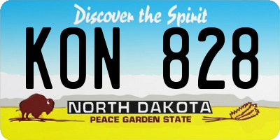 ND license plate KON828
