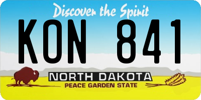 ND license plate KON841