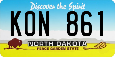 ND license plate KON861