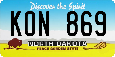 ND license plate KON869