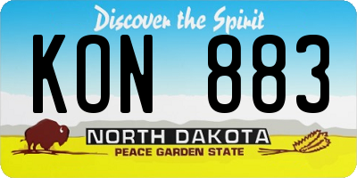 ND license plate KON883